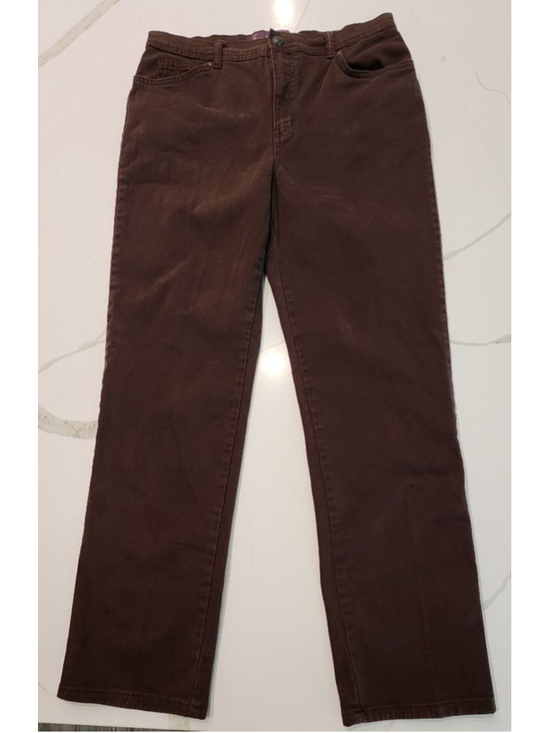 Gloria Vanderbilt Denim - Gloria Vanderbilt Amanda Brown Stretch Jeans Pants Size 10 Womens Straight Leg
